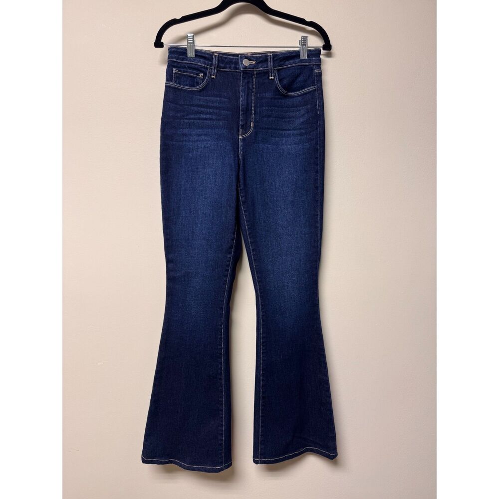 L'AGENCE Dark Wash Flare Leg High Rise Denim Jeans, Sz 27